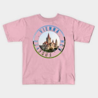 Vienna round stamp design St. Francis of Assisi Church Kids T-Shirt